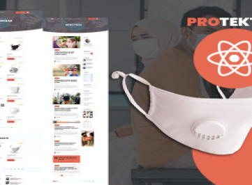 Шаблон сайта React для магазина медицинских масок Protekt