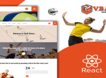 Vball - шаблон сайта Volleyball Sports React JS