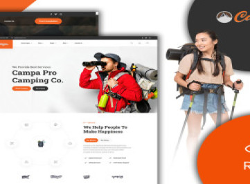 Шаблон Campa Adventure Store и Hiking React JS