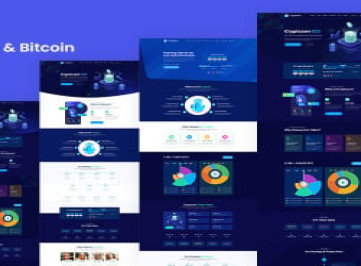 Криптовалюта ICO и биткойн  Шаблон веб-