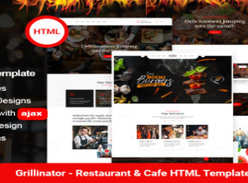 Grillinator - Ресторан Еда Барбекю Гриль Бар Бистро HTML