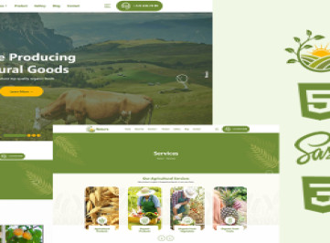 Natura - Сельскохозяйственная ферма Html5 Css3 Тема