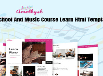 Amethyst - Музыкальная школа и музыкальный курс Learn Html Template