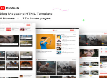 Blohub — адаптивный HTML-шаблон журнала новостей блога