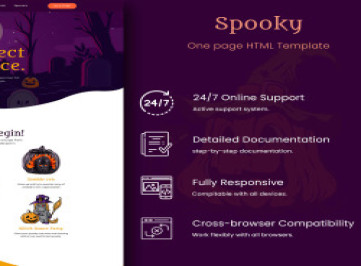 Spooky - Одностраничный HTML-шаблон Хэллоуина
