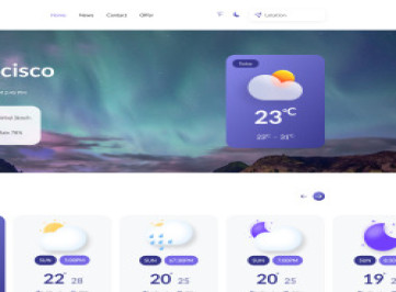 Wecast — сайт прогноза погоды на React + NextJS + TailwindCSS