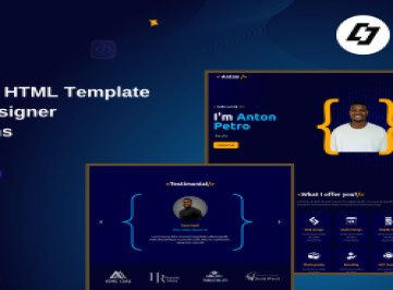 Anton — универсальный HTML-шаблон портфолио для разработчиков, дизайнеров и творческих профессионало