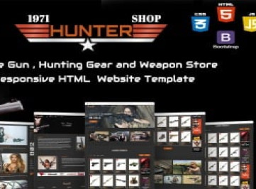 Hunter - Интернет-магазин оружия, охотничьего снаряжения и оружия  HTML-шаблон веб-