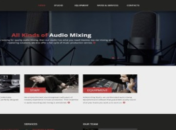 Студия звукозаписи - Музыкальный минимальный адаптивный HTML-  