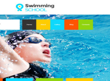 Школа плавания Чистый адаптивный  шаблон веб-  