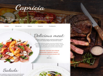 Шаблон сайта кафе и ресторана  