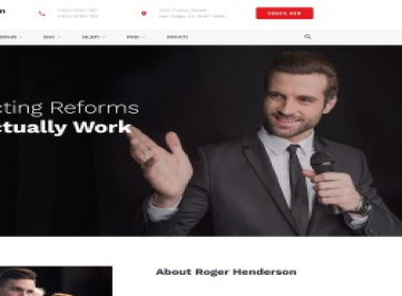 Роджер Хендерсон - Классический многостраничный HTML-шаблон  политического кандидата Адапти