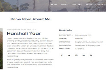 Harshali - полноэкранный шаблон сайта фотографии  