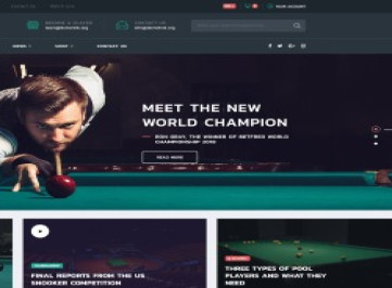 Снукер - многостраничный  шаблон сайта для бильярда  