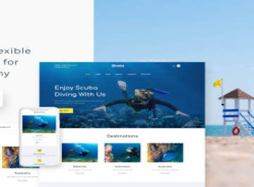 Divers - Многостраничный классический HTML-шаблон сайта дайвинг-центра  
