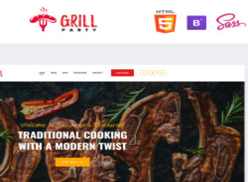 GrillParty - шаблон сайта ресторана барбекю  
