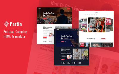 Шаблон Partin - Political Campaign and Party  Responsive Website Template  