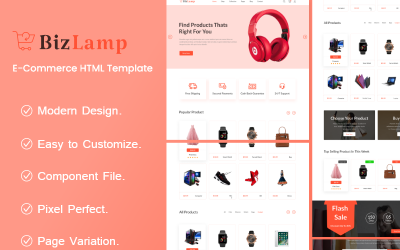 Шаблон Bizlamp - Многоцелевой HTML для электронной коммерции