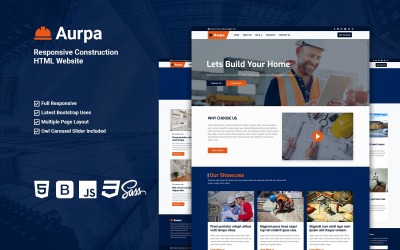 Шаблон Aurpa - HTML-сайт адаптивного строительства