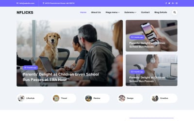 Шаблон Nflicks - шаблон сайта новостей, журналов и блогов