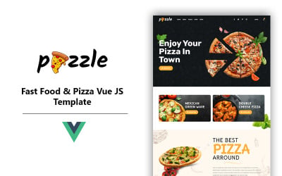 Шаблон Pizzle - Шаблон Vue Js для быстрого питания и пиццы