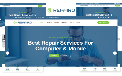 Шаблон Repairo -  шаблон для ремонта компьютеров и мобильных устройств
