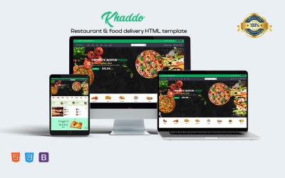 Шаблон Khaddo - HTML-шаблон сайта 5 для ресторана и доставки еды
