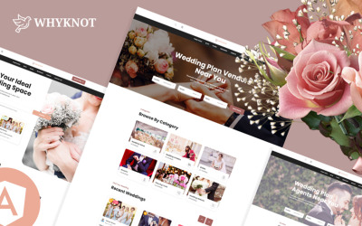 Шаблон Угловой шаблон для свадебных мероприятий и свадебного агентства Whyknot