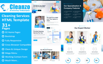 Шаблон Cleanzo - HTML шаблон  услуг по уборке