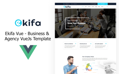 Шаблон Ekifa Vue - шаблон VueJs для бизнеса и агентств