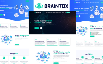 Шаблон Braintox — Шаблон  для стартапов в области машинного обучения и искусственного интеллекта