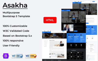 Шаблон Асаха — многоцелевой HTML-шаблон для бизнеса