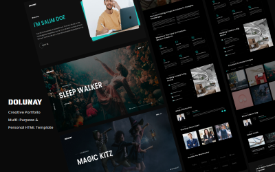 Шаблон Dolunay - многоцелевой и персональный HTML-шаблон творческого портфолио