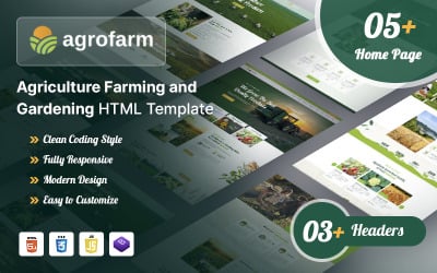 Шаблон Agrofarm - Сельское хозяйство, сельское хозяйство и садоводство HTML-