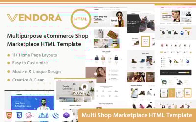Шаблон Vendora - HTML-шаблон многоцелевого магазина электронной коммерции Big Marketplace
