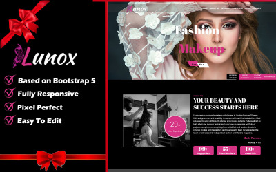 Шаблон Lunox — визажист и уникальный HTML-шаблон Fashion Beauty