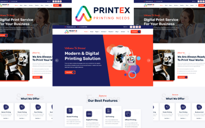 Шаблон Printex - Шаблон  компании полиграфических услуг