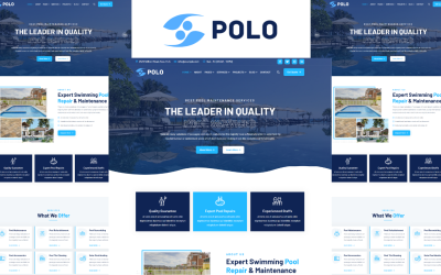 Шаблон Polo - Техническое обслуживание и услуги плавательного бассейна Шаблон 