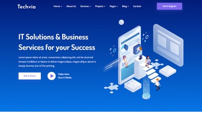 Шаблон Techvia - IT Solutions & Business Services Website Template