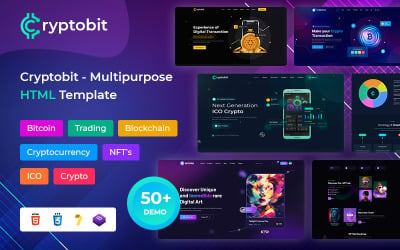 Шаблон Cryptobit All In One Цифровая валюта Шаблон 
