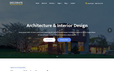 Шаблон Decorate - Шаблон сайта Архитектура и интерьер