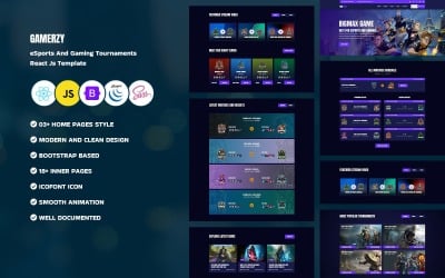 Шаблон Gamerzy - Шаблон React Js для киберспорта и игр