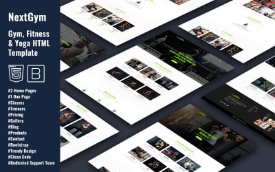 Шаблон NextGym - HTML-шаблон тренажерного зала, фитнеса и йоги