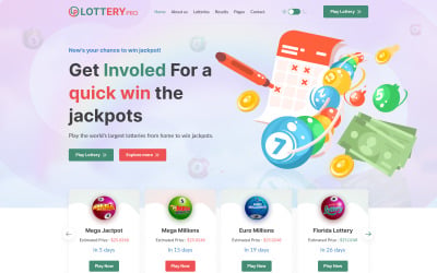 Шаблон Lotterypro — Платформа онлайн-лото и лотерей React + NextJS + 