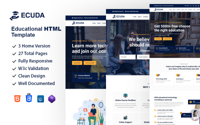 Шаблон Ecuda - Образовательные и онлайн-курсы HTML-