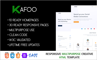 Шаблон Kafoo — адаптивный многоцелевой творческий