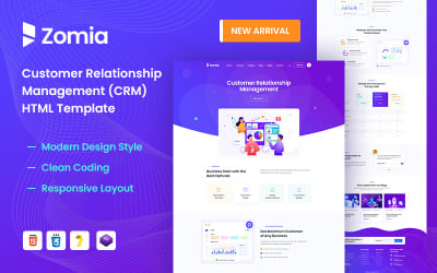 Шаблон Zomia CRM и программное обеспечение 
