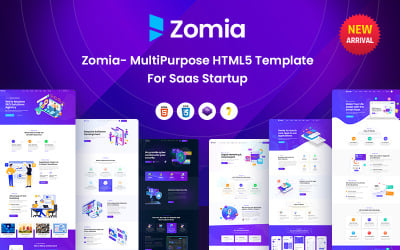 Шаблон Zomia — многоцелевой -шаблон для стартапа Saas