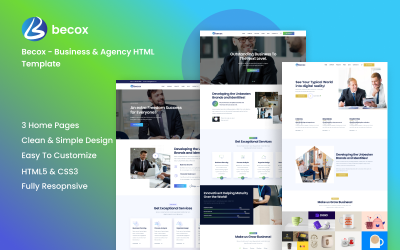 Шаблон Becox — Финансы и консультации HTML Template8