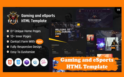 Шаблон Spiel - HTML-шаблон игр и киберспорта